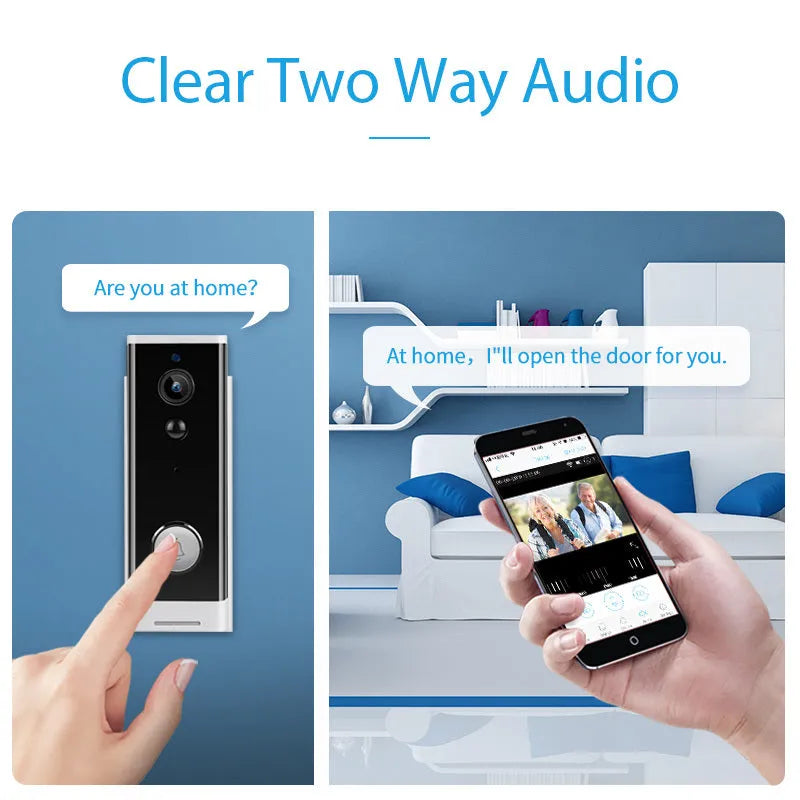 White wall-mounted 1080p network camera for mobile phone remote monitoring and video intercom