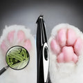 Black ceramic blade pet hair clippers for dog and cat grooming with USB charging cable