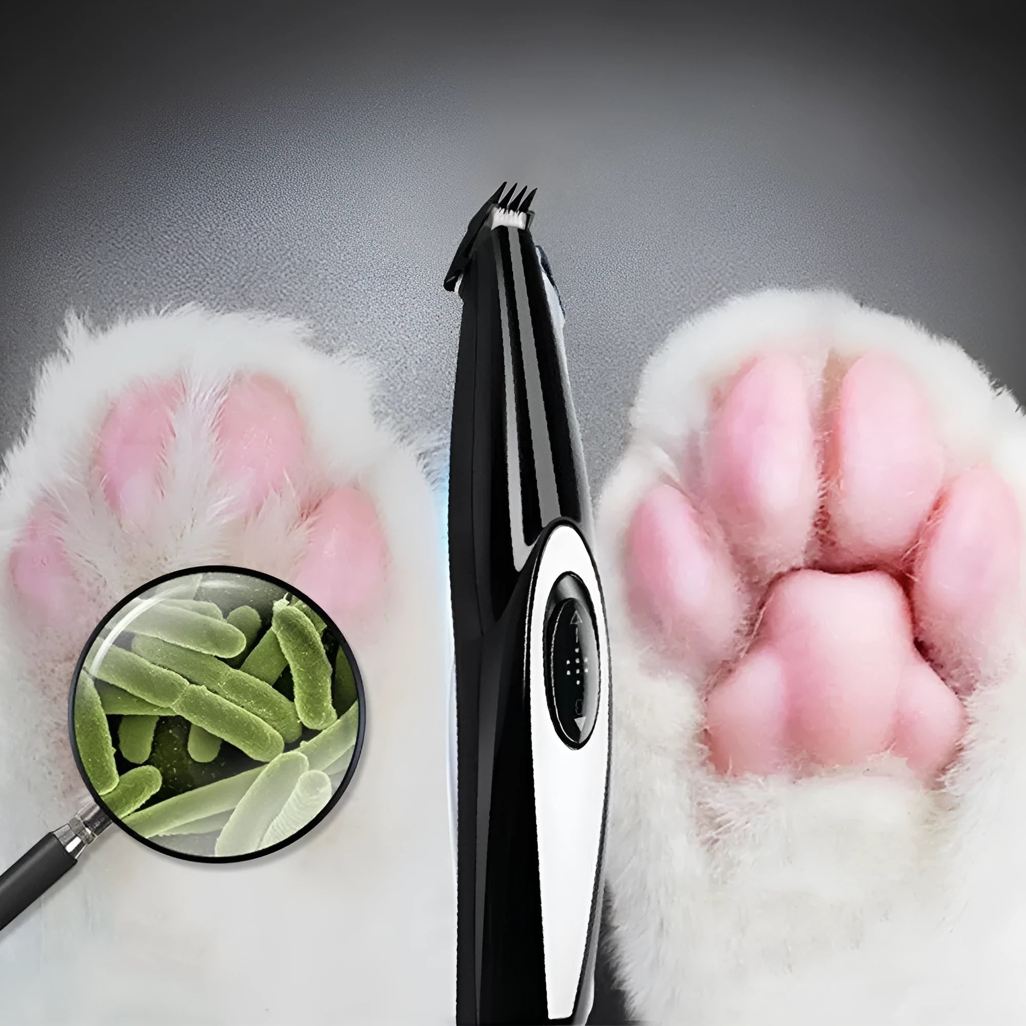 Black ceramic blade pet hair clippers for dog and cat grooming with USB charging cable