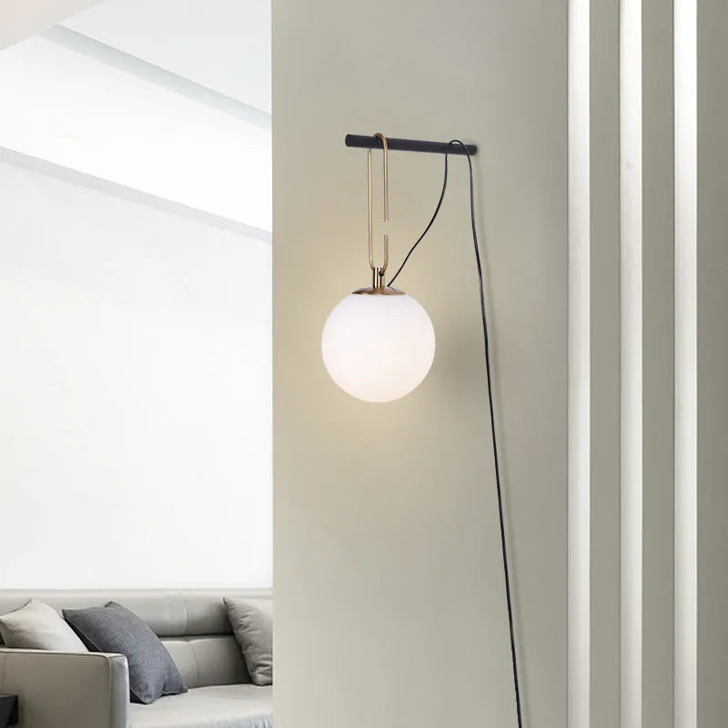 Modern European style glass wall lamp showing clean design with choice of light colours
