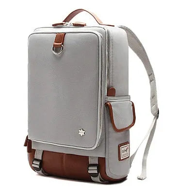 Modern men's Oxford cloth backpack in Army Green colour, showing its large main compartment.
