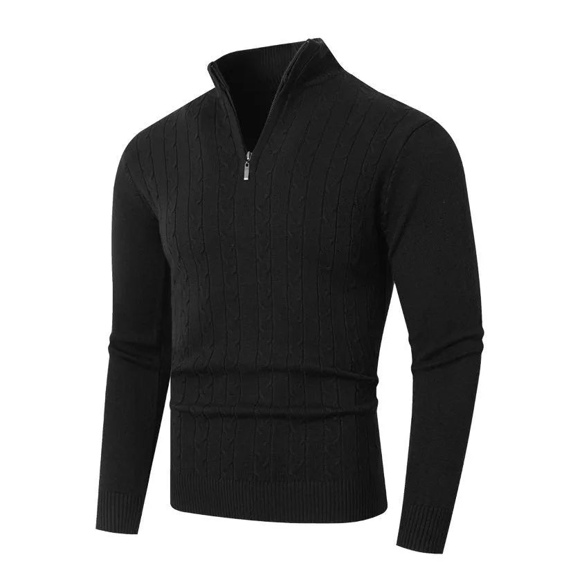 Men's casual knit sweater in caramel colour, thickened modal spandex pullover with loose fit, Asian sizing