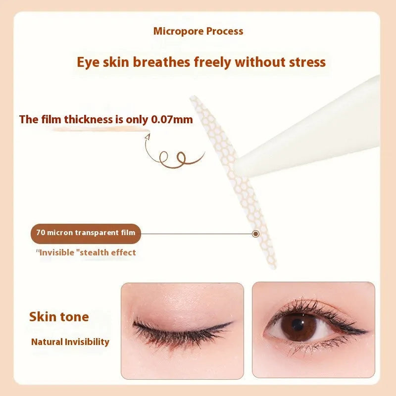 Roll of lace double eyelid stickers in packaging, showing options for Crescent M and Olive M shades.