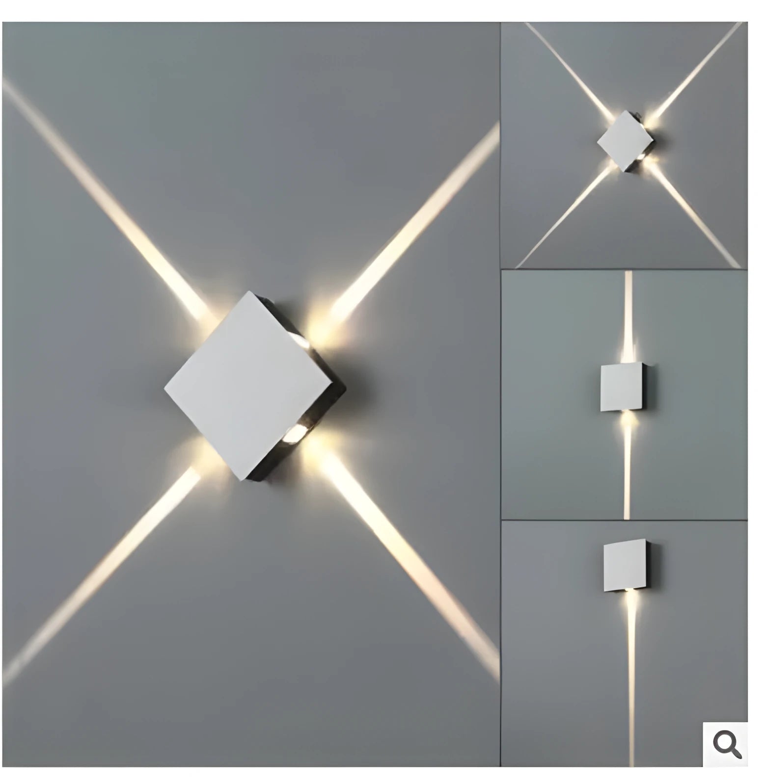 Modern square and round LED wall light with iron shade and aluminium frame