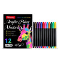 Set of 12 acrylic paint markers in assorted colours for craft and art projects