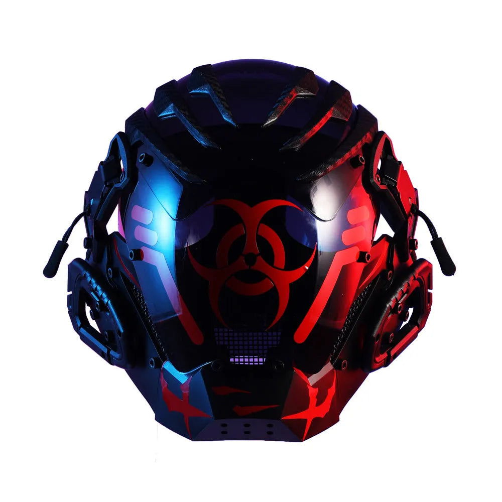 Black bioweapon full face helmet prop for Halloween and cosplay events