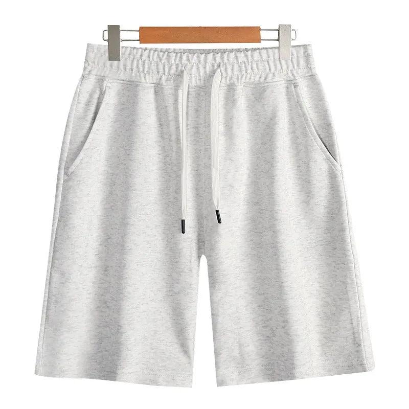 Cotton men's summer sports shorts in straight cut with micro-elastic fabric