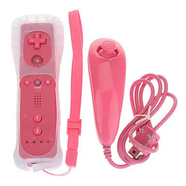 Wii left and right wireless gamepad controllers in multiple colours with rubber sleeve