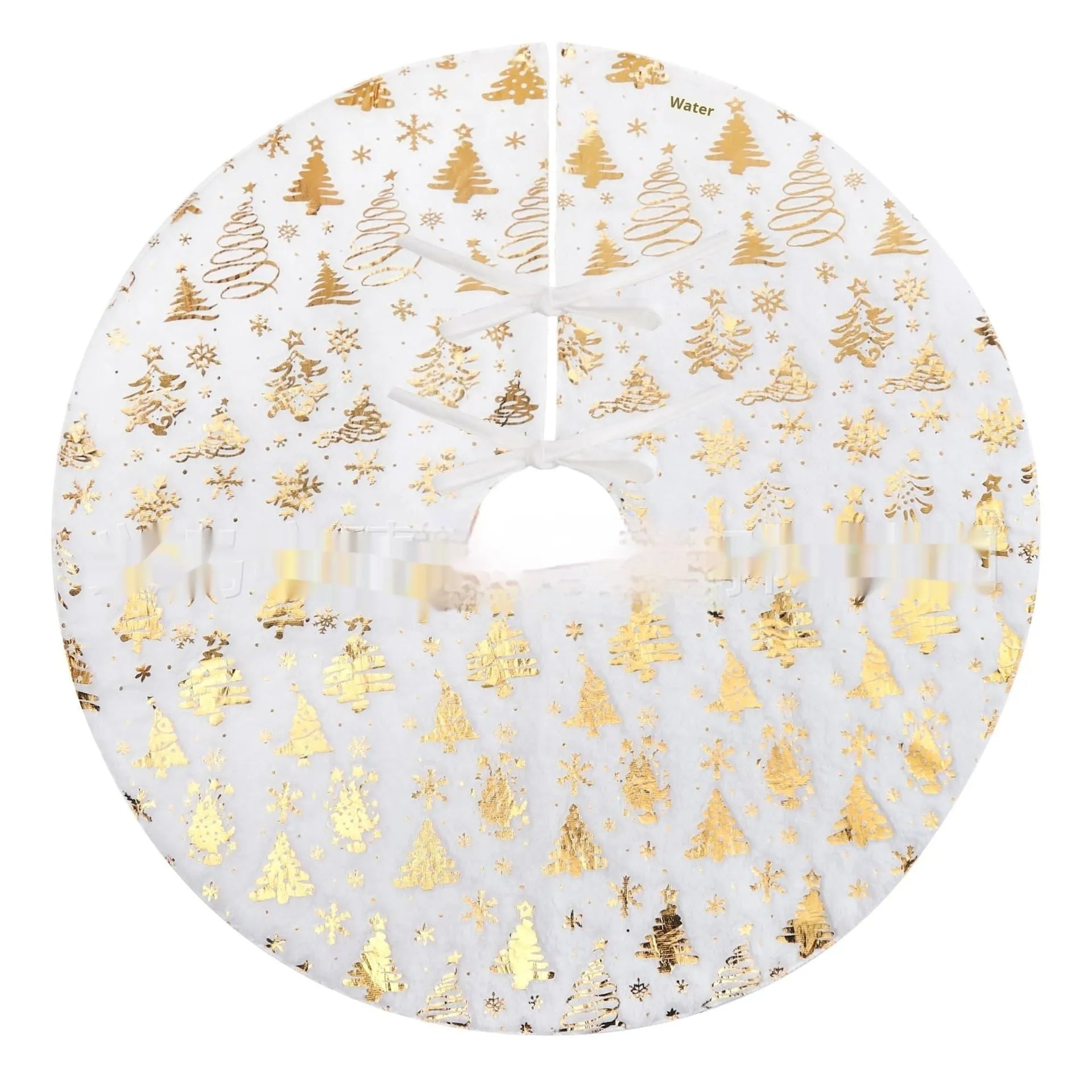 Plush Christmas tree style floor mat rug in a festive home entrance setting.