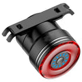 Black aluminium alloy smart brake sensing USB charging bicycle taillight with COB LED technology