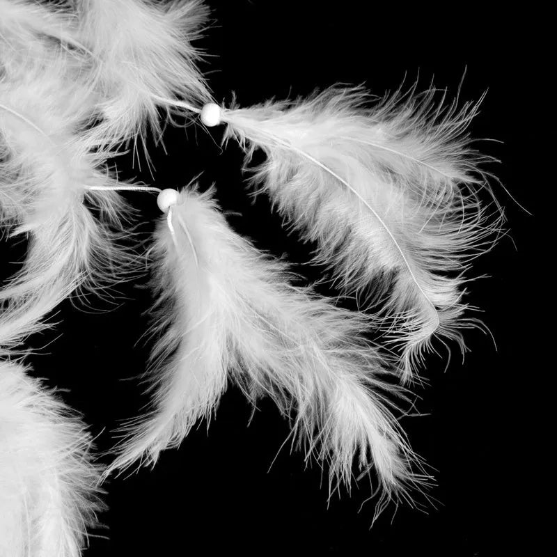 White artificial feather decoration 11cm for wedding and business gift use
