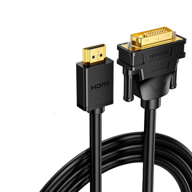 HDMI converter cable for laptop to external display connection, showing round line design and length options