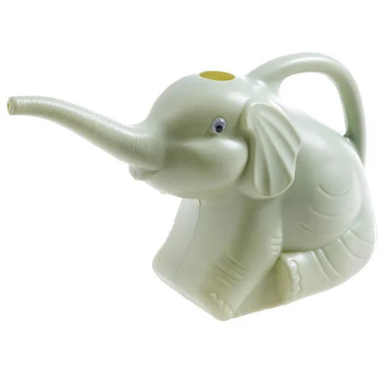 Pink elephant-shaped watering can with long nozzle for children's gardening