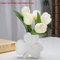 European style white porcelain ceramic desktop vase in light green colour