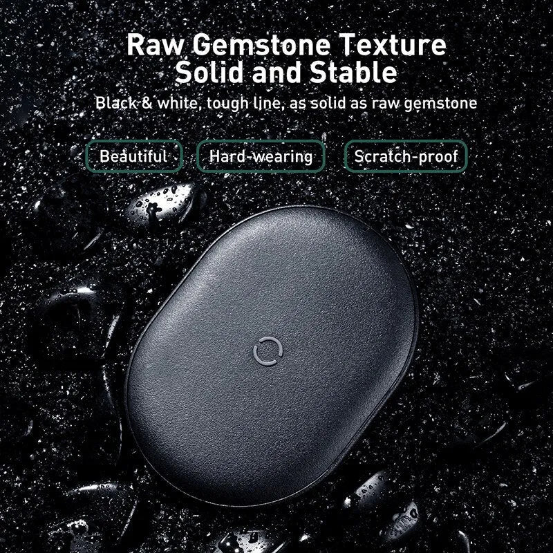 Baseus rough texture 15W wireless charging pad for mobile phones in black or white