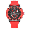 Men's black waterproof watch with luminous display and calendar on a 24mm wide band