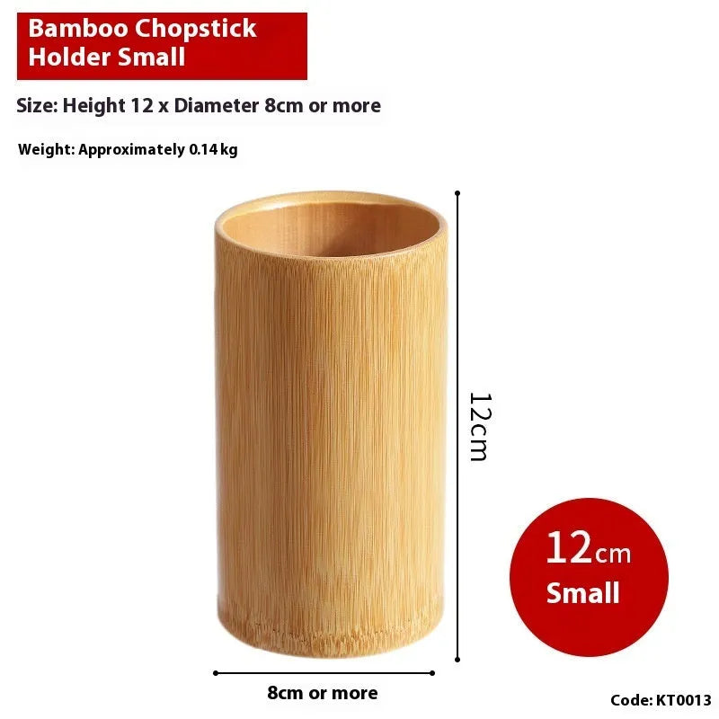 Portable bamboo chopstick holder tube in various sizes and creative designs.