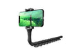 Flexible rubber phone bracket with suction cup base showing 62cm length and 360° rotation capability