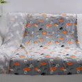 Colourful cartoon flannel child blanket showing size options for air conditioner cover
