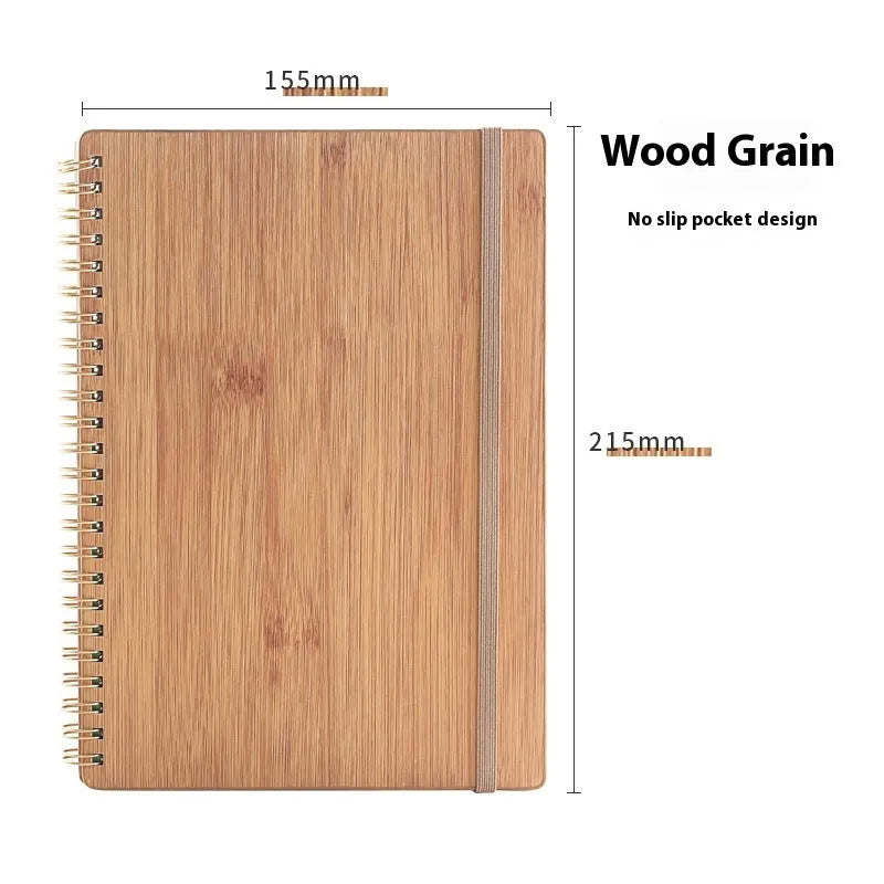 Erasable spiral notebook with stone paper in choice of cover colours, featuring optional pockets or sticky notes