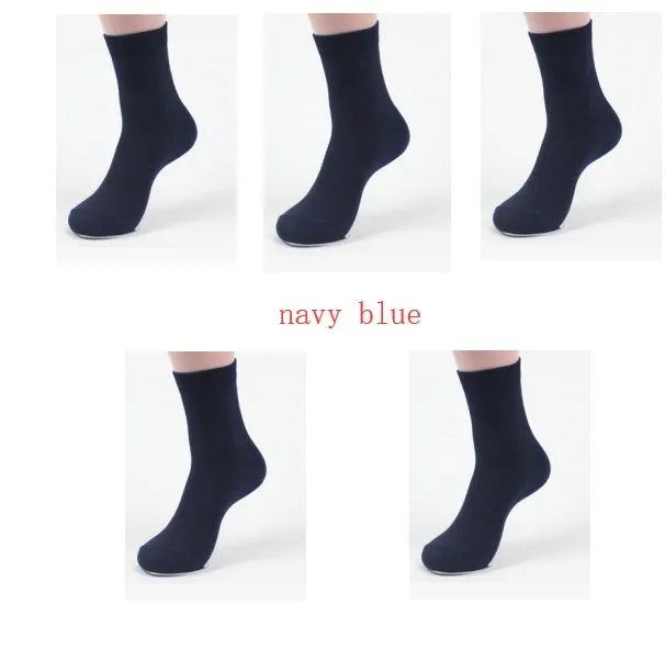 Men's bamboo fibre business socks with small square pattern in black, grey blue, iron grey, navy blue, and silver grey colours