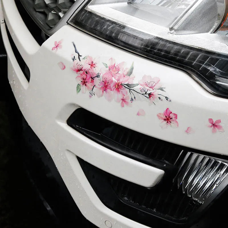 Personalized creative cherry blossom flower car sticker decal in PVC material available in two sizes