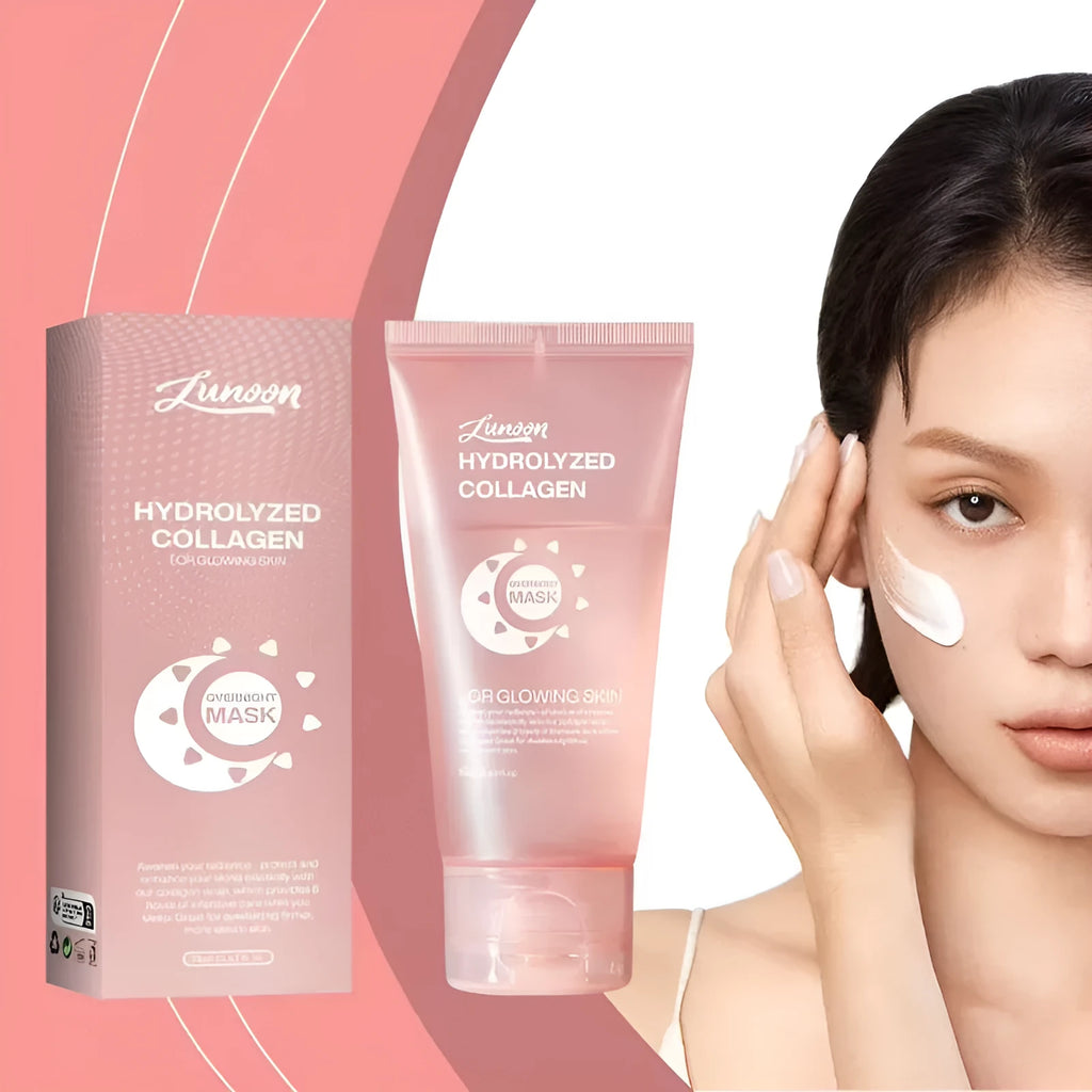 75ml collagen night facial mask bottle with application brush for firming and anti-wrinkle skin care