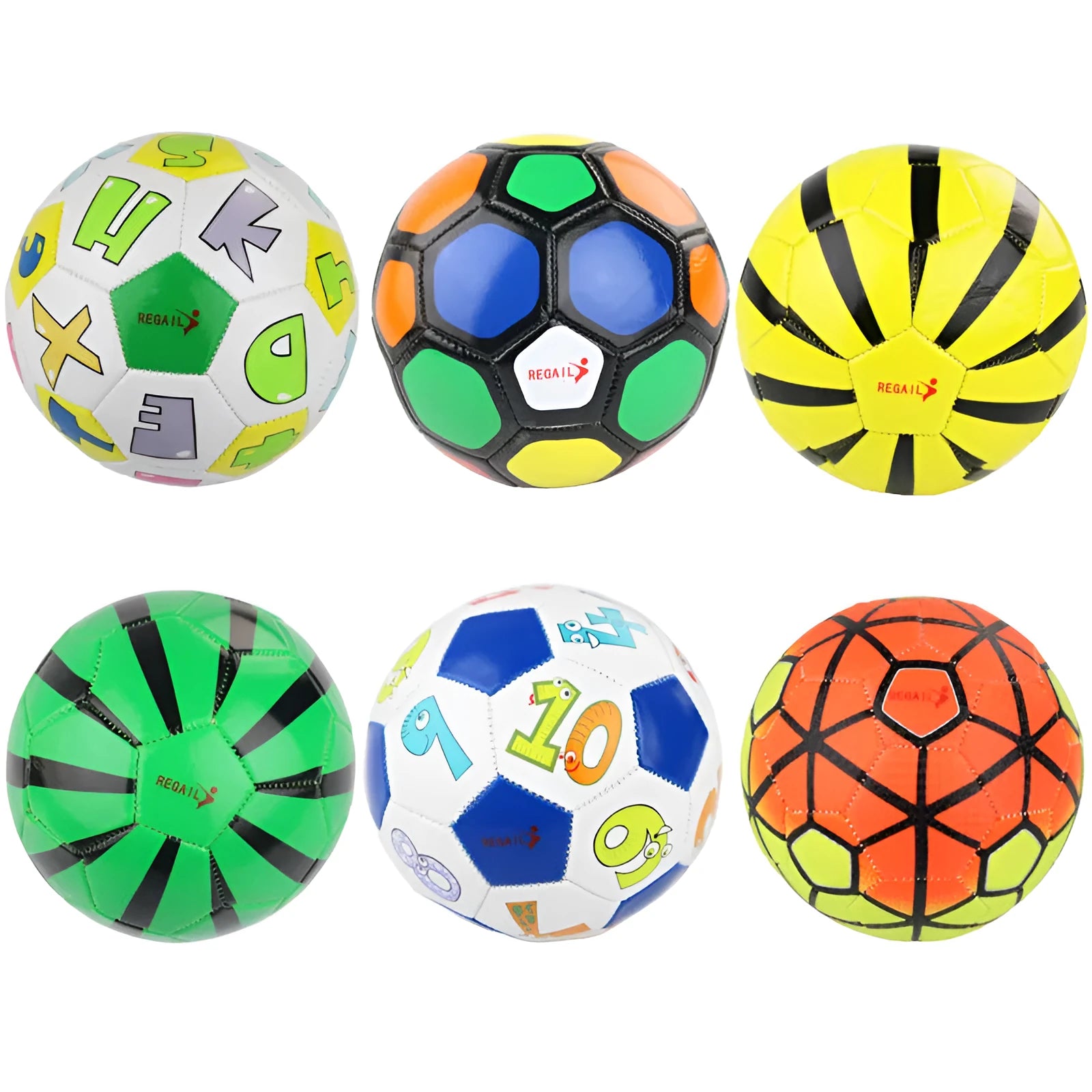 REGAIL soft leather No 2 children's football in colourful design for kindergarten use