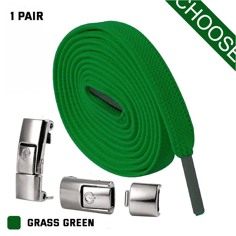 8mm wide press lock elastic shoelaces with flat profile and soft cotton construction