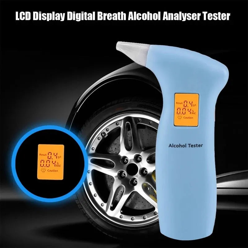 Portable orange light breath alcohol tester with four mouthpieces for drivers
