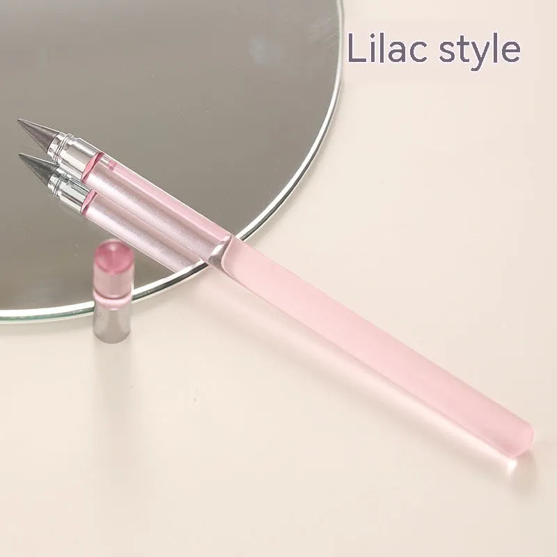 Transparent acrylic pencil with alloy tip and HB refill in multiple colours