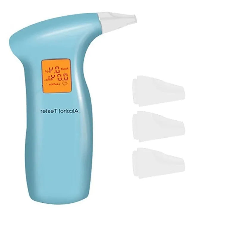 Portable orange light breath alcohol tester with four mouthpieces for drivers