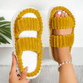 Soft lamb wool women's cotton slippers in black with plush upper and EVA sole