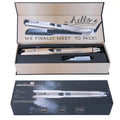 Mini steam spray hair straightener and curler in champagne gold colour for European 220V