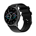 Smart health watch with circular black face and silicone wristband showing blood pressure monitoring display