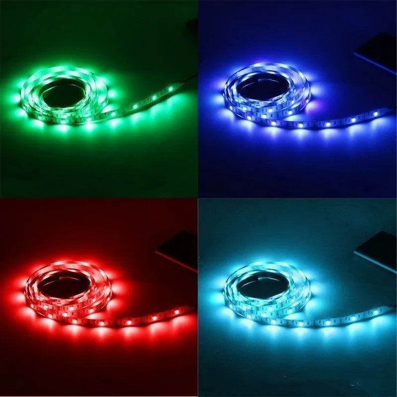 One-metre long flexible USB LED light strip with multiple colour options including white, blue, and red