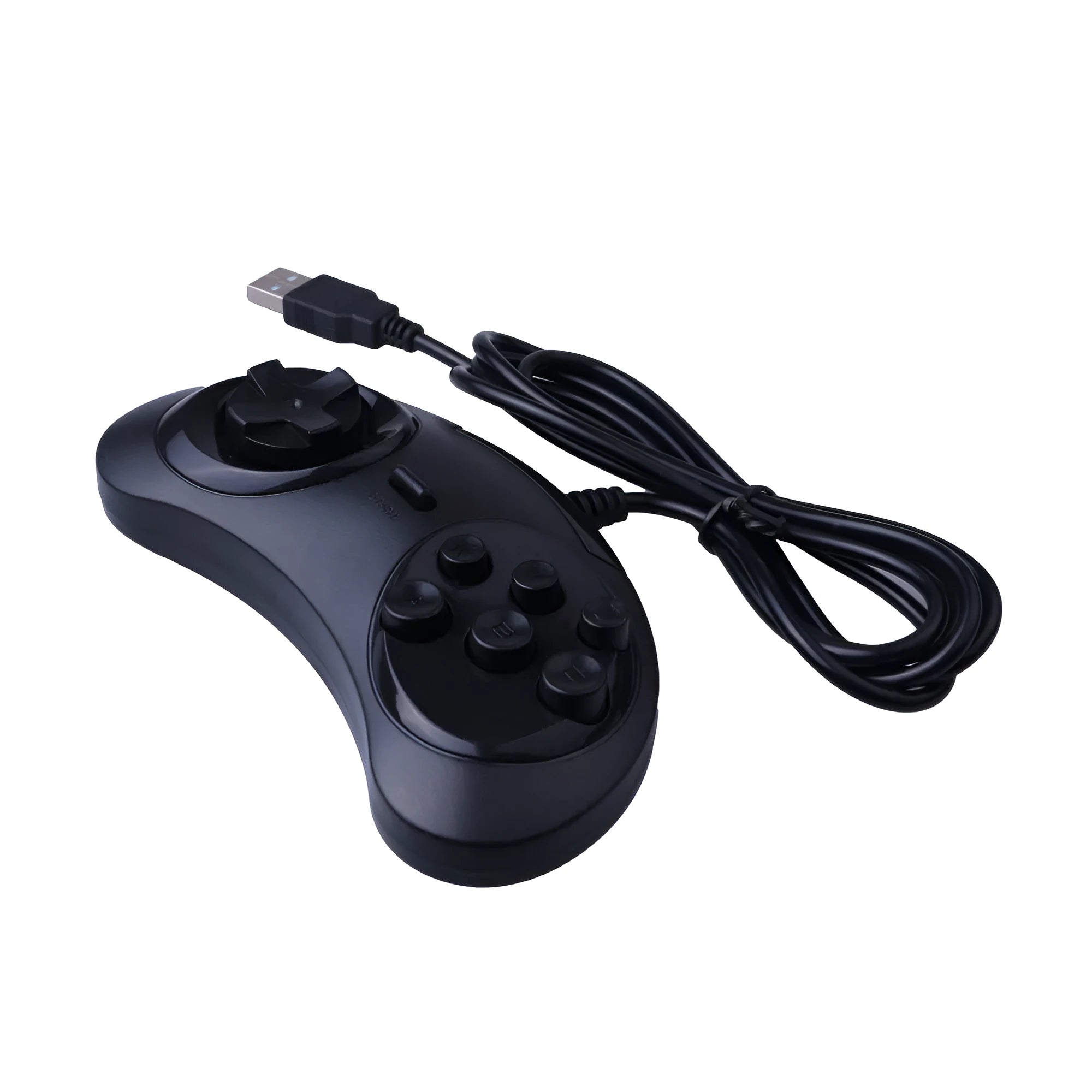 Black Sega USB PC game controller with 1.8m wire, model SG002-BL-1PCS