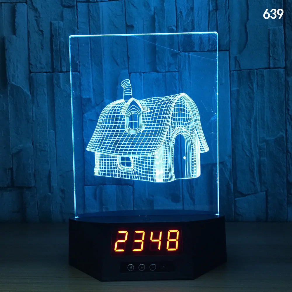 3D glowing dolphin shaped LED table lamp with remote control on a bedside table.