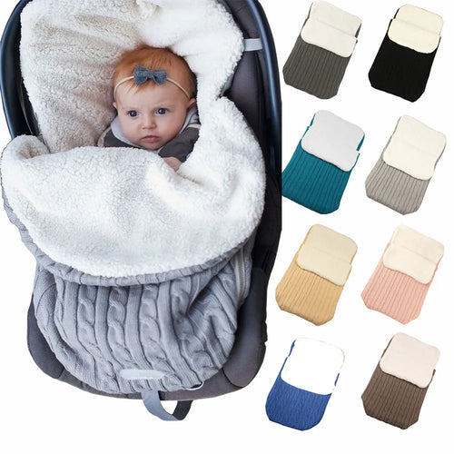 Baby stroller sleeping bag with envelope design in multiple colours showing lamb cashmere lining