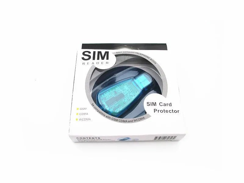 Blue USB mobile phone SIM card reader for contact and message backup