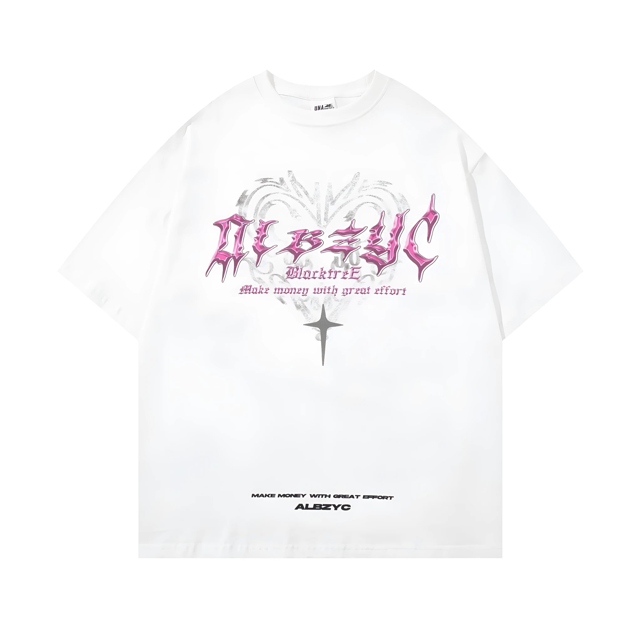 Men's cotton retro print t-shirt in loose fit with short sleeves
