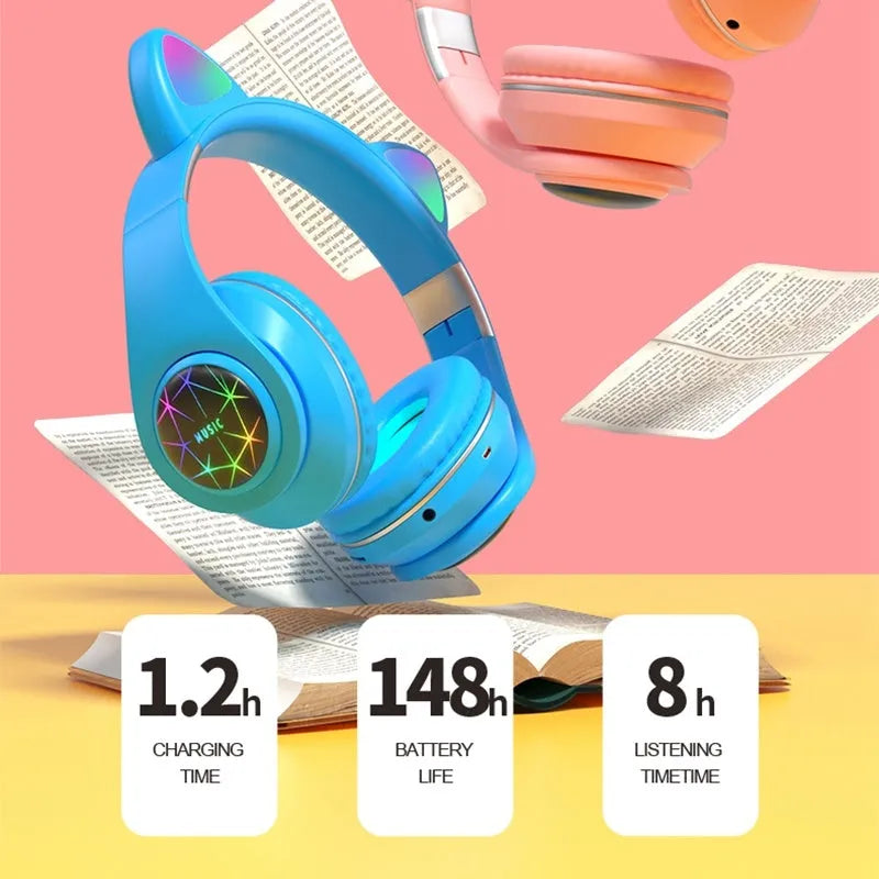 Cat ear wireless Bluetooth sports headset in various colours with head-mounted design