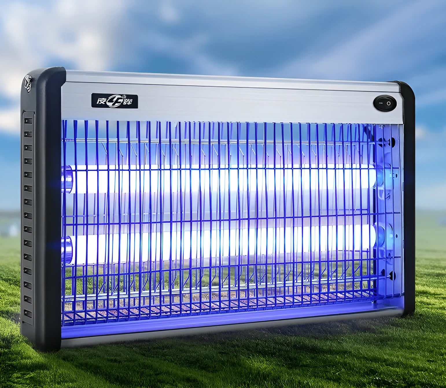 Indoor electric mosquito killing lamp unit for household and restaurant fly control.