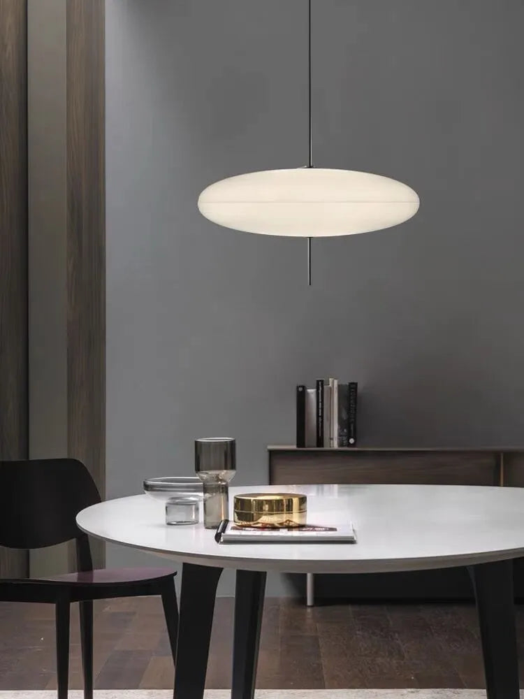 Nordic modern art retro designer UFO chandelier in white or black and white colour options