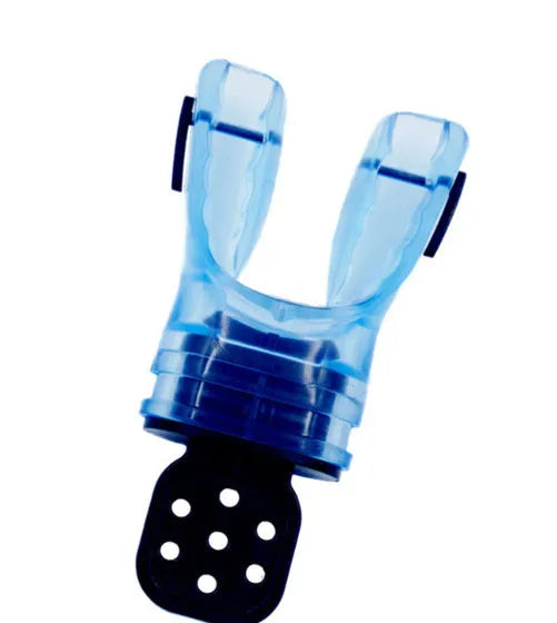 Plastic free diving mouthpiece made from edible silicone measuring 110mm long in various colour options
