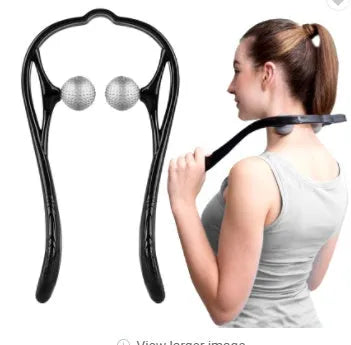 Plastic swan-shaped neck massager hand roller with adjustable stand in blue colour showing 3D floating-point massage design