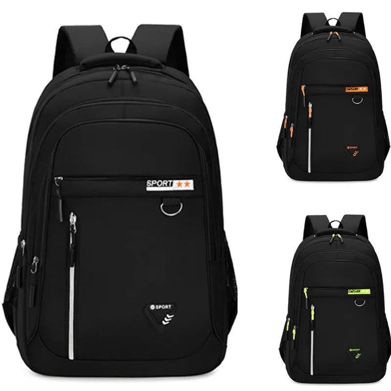 Men's Oxford cloth schoolbag with air pillow belt in black, blue, green or red colour options