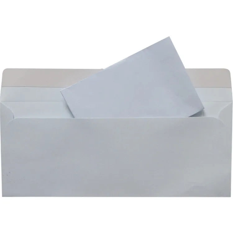 Blue anti-opening self-adhesive confidential envelope measuring 105mm by 240mm