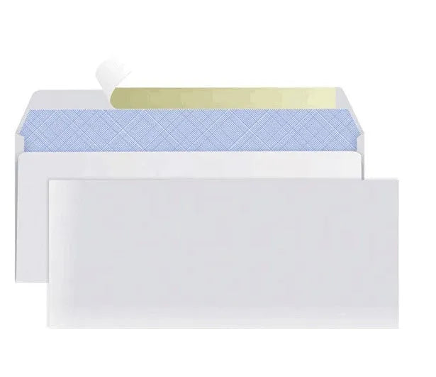 Blue anti-opening self-adhesive confidential envelope measuring 105mm by 240mm