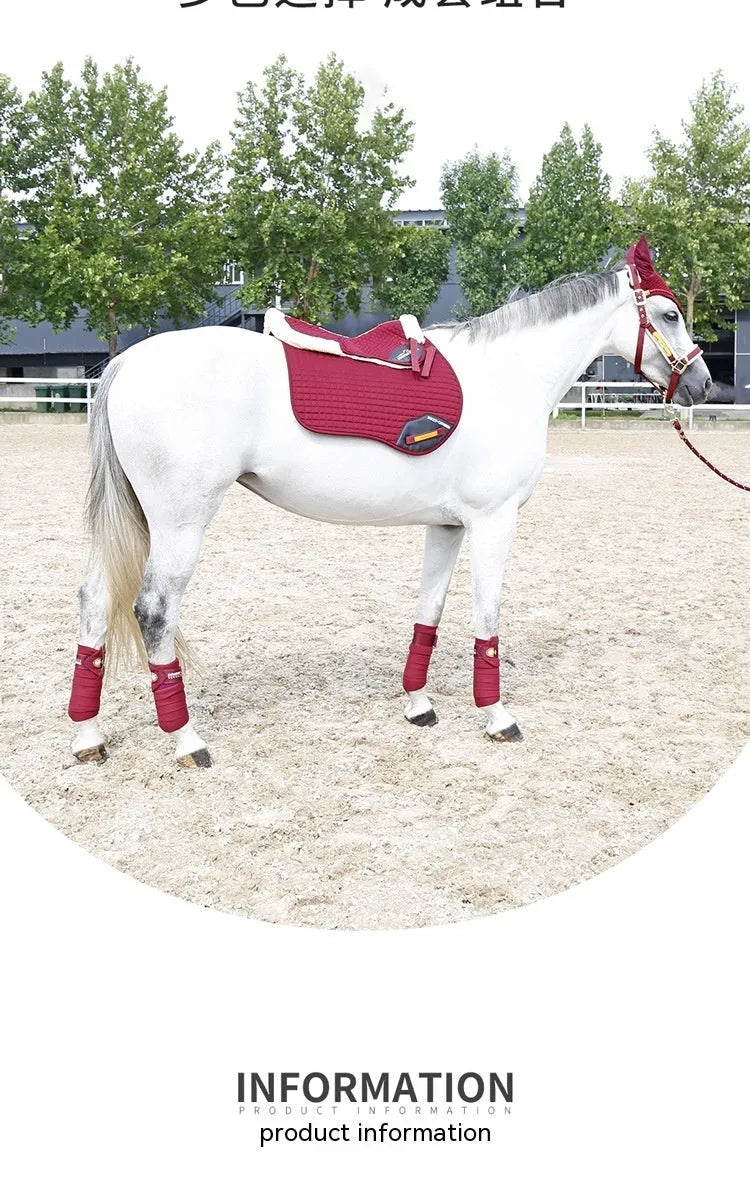 Wool riding saddle pad with foam filling for equestrian and cycling shock absorption